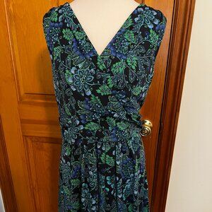 Talbots 14P Blue and Green Dress in a Comfortable Stretch knit